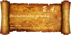 Rockenstein Aranka névjegykártya