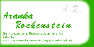 aranka rockenstein business card